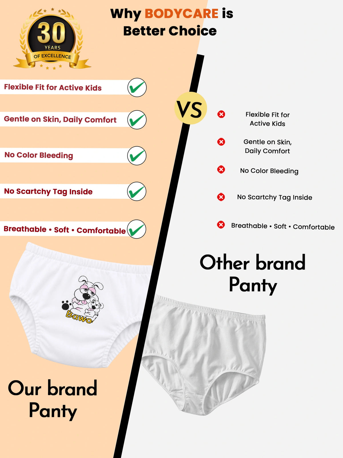 Baby Girls Printed Panty with Inner Elastic Waistband for Soft Everyday Innerwear Comfort and Regular Use - Pack of 6