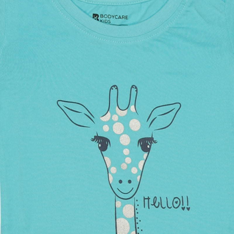 Bodycare Girls Cotton Round Neck Half Sleeves Tshirt Pack Of 2