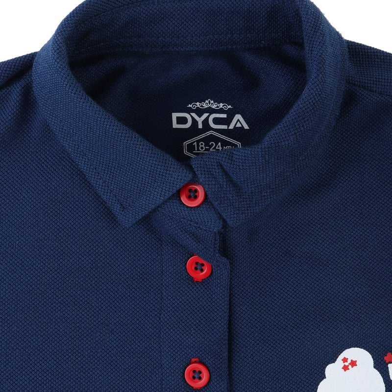 DYCA Girls Tshirt Collar Half Sleeves Solid