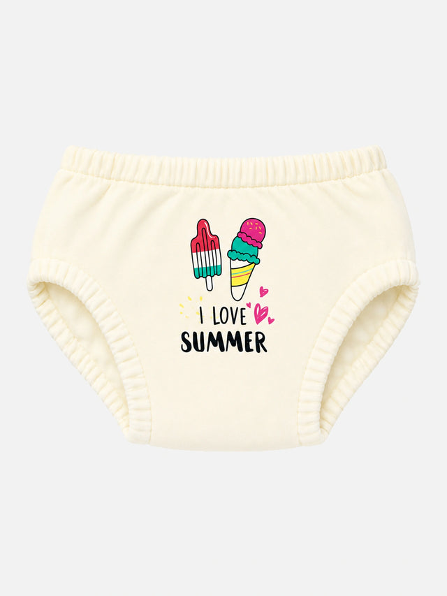 Baby Girls 100% Cotton Innerwear Panty Solid for Everyday Innerwear Comfort, Secure Fit and Regular Use - Pack of 3