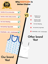Boys Round Neck Sleeveless Vest Innerwear for Comfortable Daily Wear, Easy Movement and Wardrobe Essentials - Pack of 3