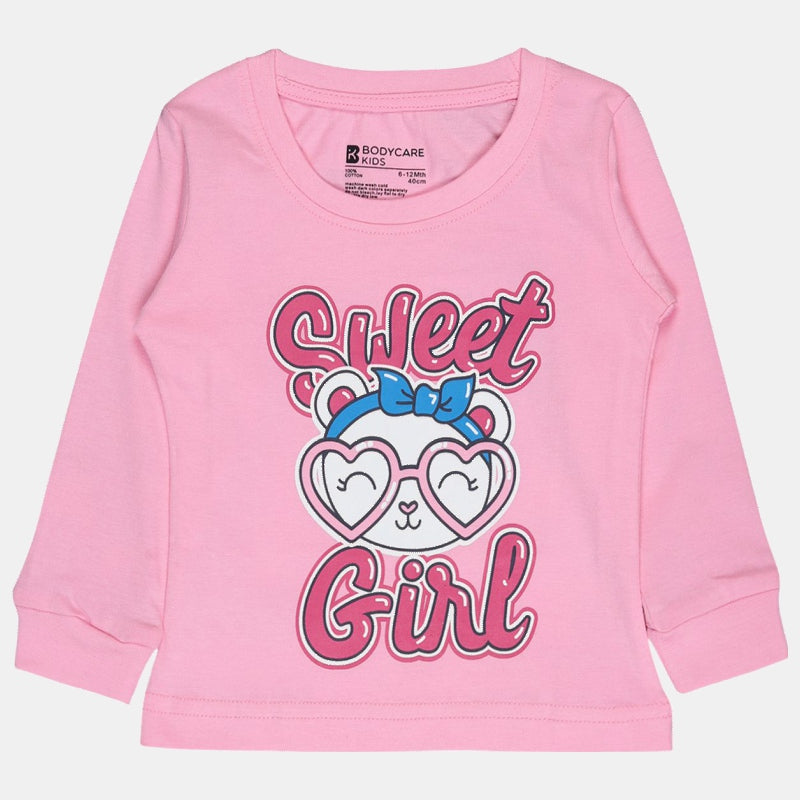 Baby Girls T-Shirt Round Neck Full Sleeves Pack of 1 - Bodycare