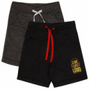 Boys Solid Shorts with Easy Pull-On Comfort for Casual Wear, Lounge Wear and Everyday Movement - Pack of 2