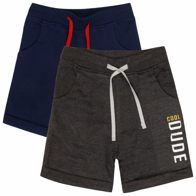 Boys Solid Shorts with Easy Pull-On Comfort for Casual Wear, Lounge Wear and Everyday Movement - Pack of 2