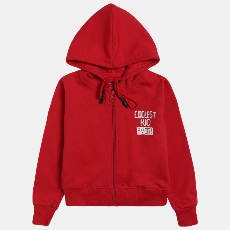 DYCA Boys Fleece Jacket Full Zipper Full Sleeves Solid