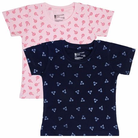 Baby Girls T-Shirt Round Neck Half Sleeves Pack of 2