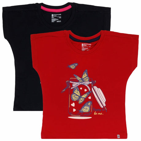 Baby Girls T-Shirt Round Neck Half Sleeves Pack of 2