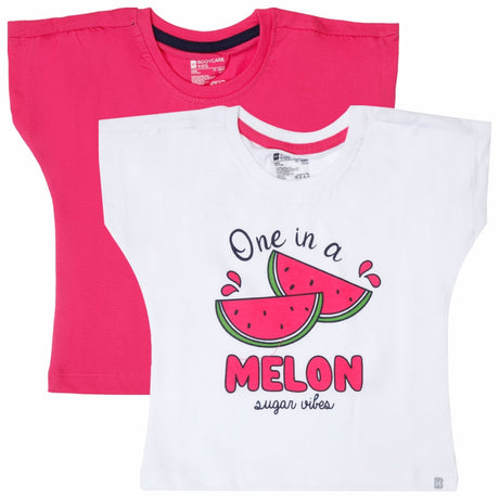 Baby Girls T-Shirt Round Neck Half Sleeves Pack of 2