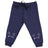 Navy blue kids joggers with cute cat face print and pink cheeks on both legs