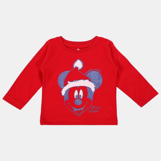 Baby Boys Mickey & Friends T-Shirt Round Neck Full Sleeves - Bodycare