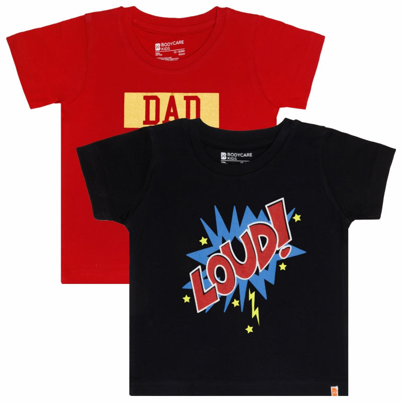Baby Boys T-Shirt Round Neck Half Sleeves Pack of 2 - Bodycare