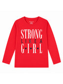 Girls 100% Cotton T-Shirt with Round Neck and Full Sleeves for Comfortable Casual Wear and Regular Use - Pack of 1