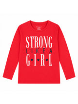 Girls 100% Cotton T-Shirt with Round Neck and Full Sleeves for Comfortable Casual Wear and Regular Use - Pack of 1