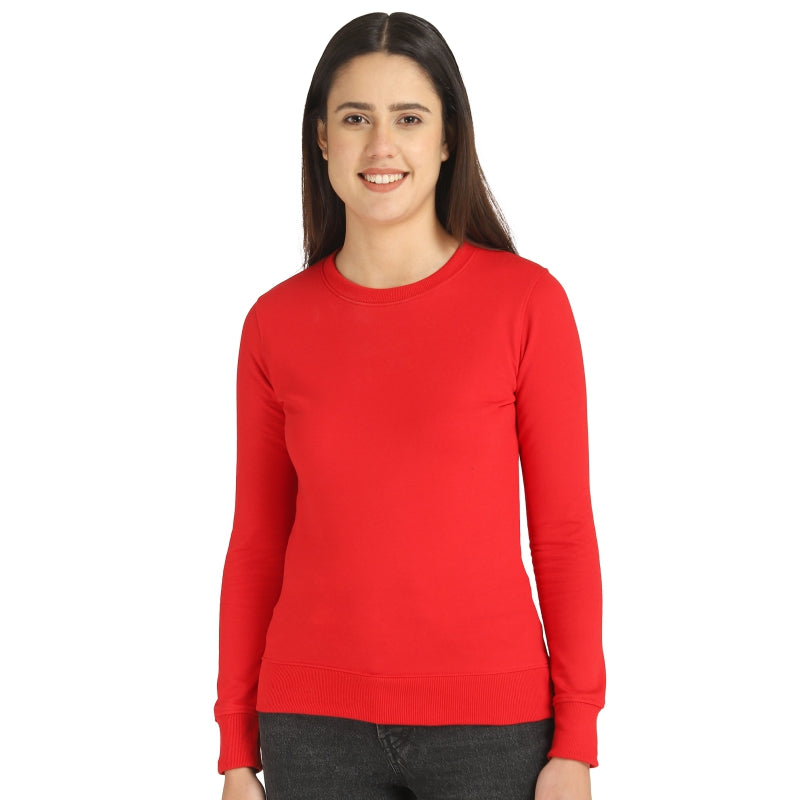 DYCA Women Fleece Sweat Shirt Round Neck Full Sleeves