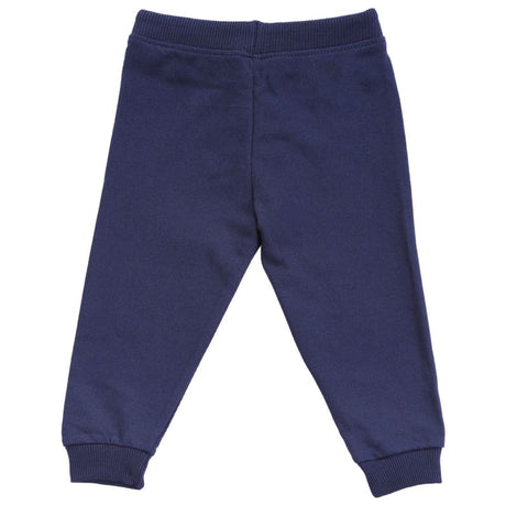 navy blue kids thermal leggings with elastic waistband and ankle cuffs