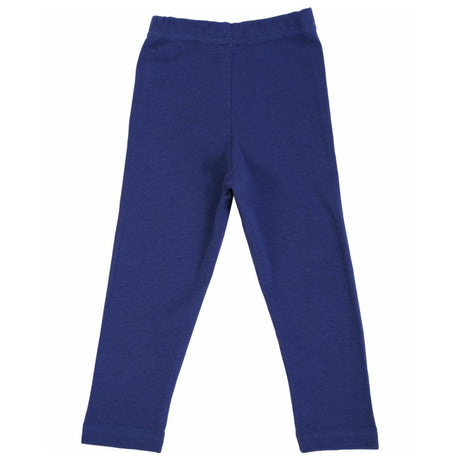 Kids blue cotton leggings with elastic waistband, comfortable fit, plain design
