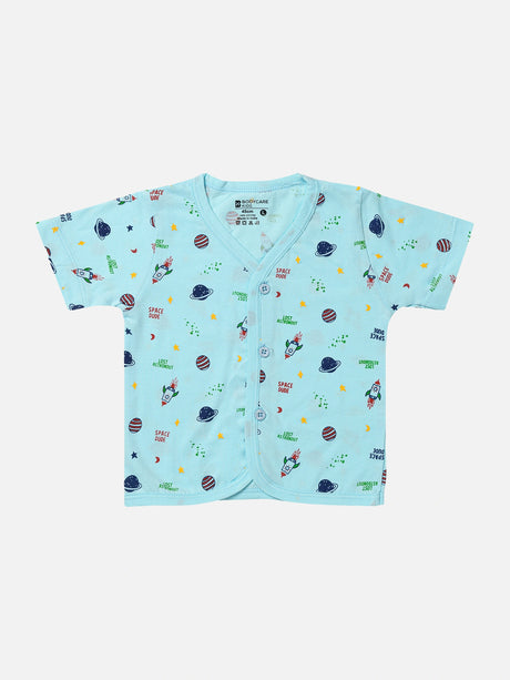 Baby Front Open Half Sleeves Short Suit Single Jersey
