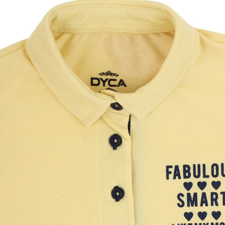 DYCA Girls Tshirt Collar Half Sleeves Solid