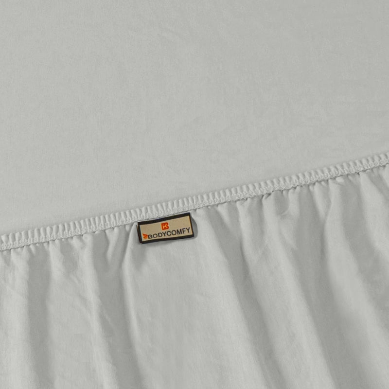 Bodycomfy 100% Cotton Hosiery Single Bed Fitted Bedsheet – Solid