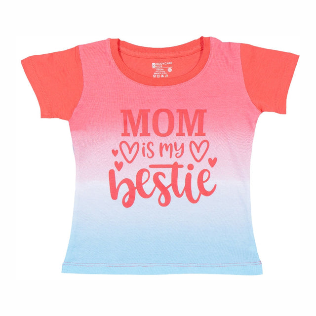 Baby Girls Round Neck Half Sleeve T-Shirt for Casual Wear, Easy Movement, Everyday Comfort and Regular Use
