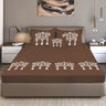 King Size Cotton Bedsheet Brown Ornamental Print - Bodycare