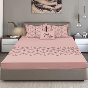 King Size Cotton Bedsheet Solid Salmon Pink - Bodycare