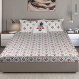 King Size Cotton Fitted Bedsheet Handblock Floral - Bodycare
