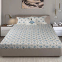 King Size Cotton Fitted Bedsheet Handblock Floral - Bodycare