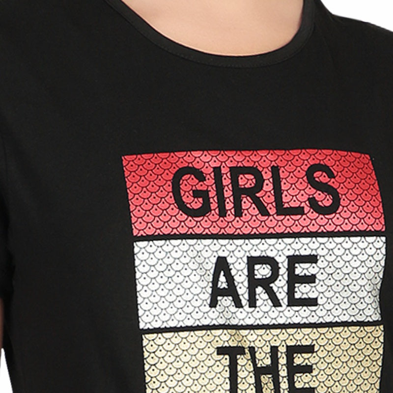 Girls Cotton T-Shirt Round Neck Half Sleeves Pack of 1 - Bodycare