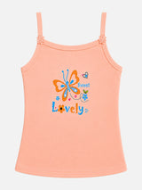 Girls 100% Cotton Printed Vest with Dori Neck and Sleeveless Regular Fit for Innerwear Comfort - Pack of 4