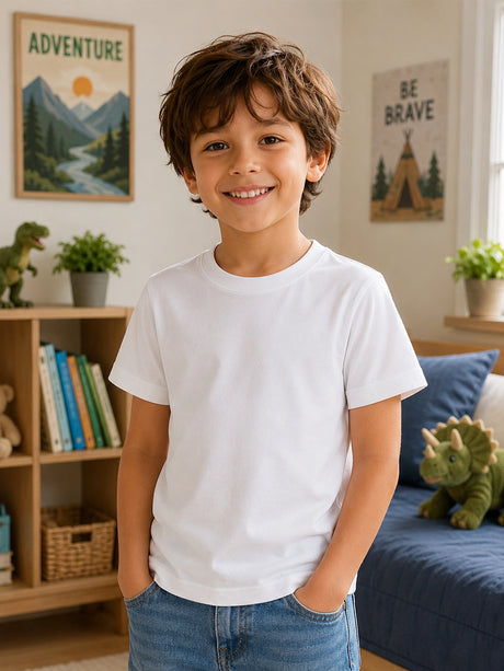 Boys Cotton T-Shirt Round Neck Half Sleeves Pack of 1