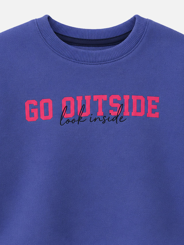 Girls Full Sleeves Round Neck Sweatshirt for Casual Wear, Easy Movement and Everyday Wardrobe Comfort