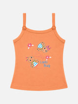 Girls Printed 100% Cotton Vest with Dori Neck, Sleeveless Design and Everyday Innerwear Comfort - Pack of 4