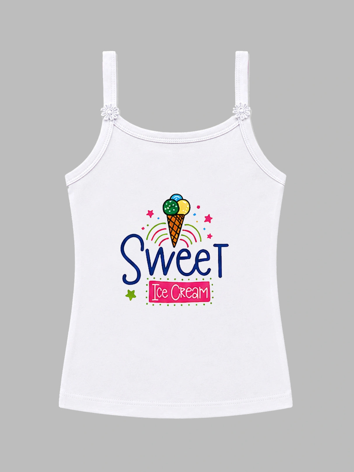 Girls 100% Cotton Printed Dori Neck Sleeveless Innerwear Vest for Everyday Comfort and Regular Use - Pack of 4