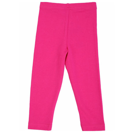 Bright pink kids leggings, full-length, soft cotton, comfortable fit, plain design