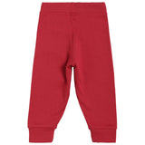 Red cotton kids leggings for innerwear or winter thermal wear, back view