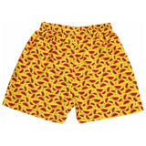 Kids yellow boxer shorts with watermelon print, comfortable fit for innerwear.