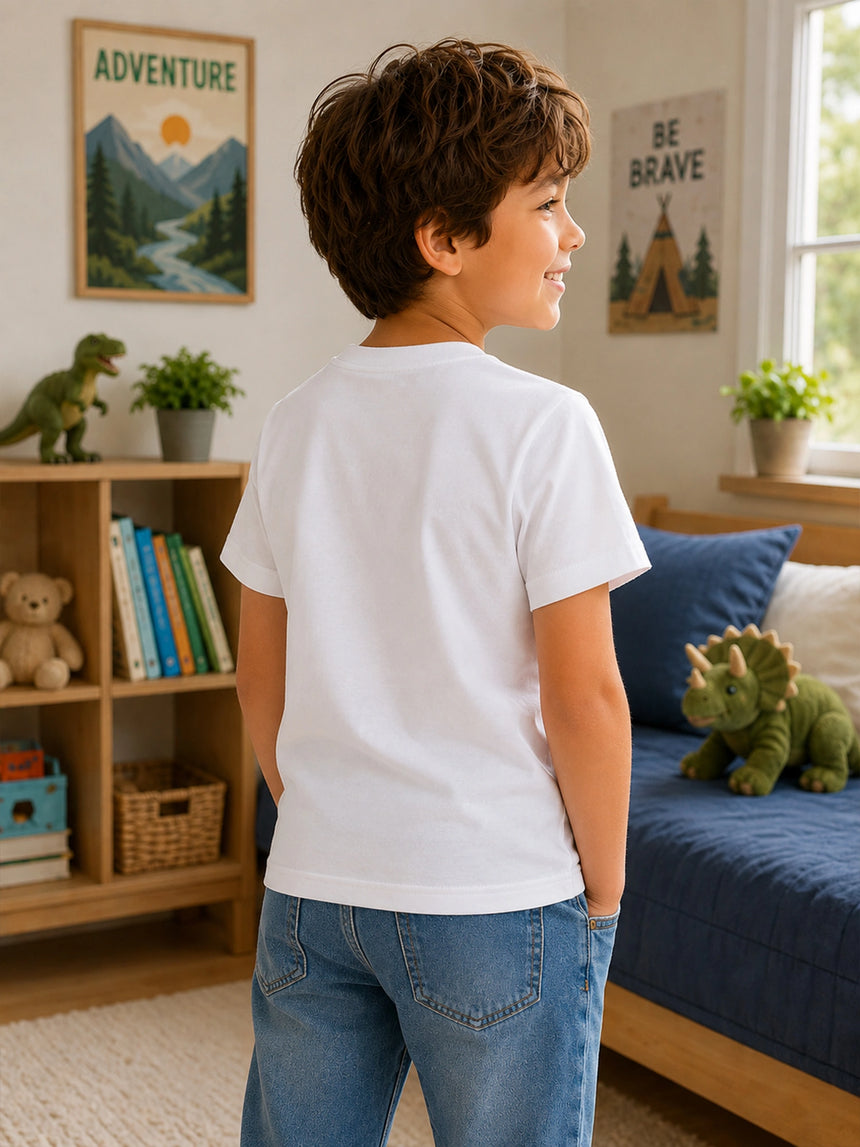 Boys Cotton T-Shirt Round Neck Half Sleeves Pack of 1