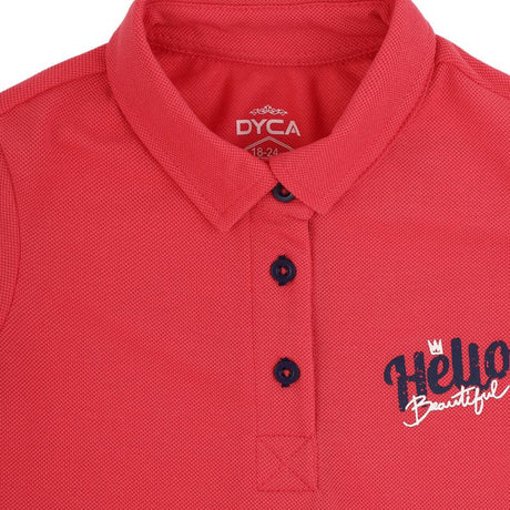 DYCA Girls Tshirt Collar Half Sleeves Solid