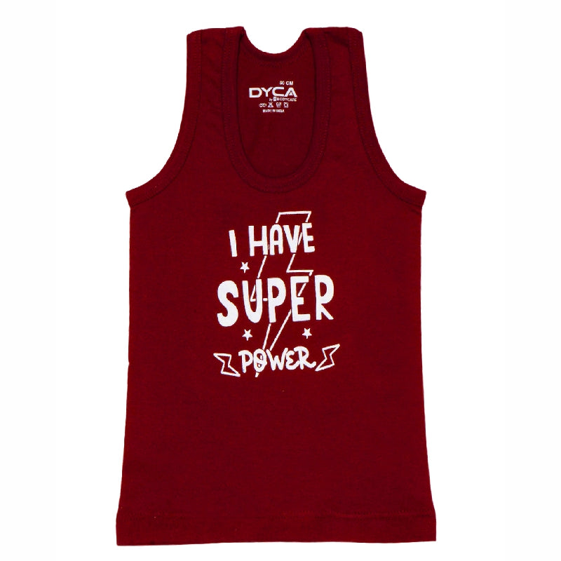 Boys 100% Cotton Vest Round Neck Sleeveless Pack of 4 - Bodycare