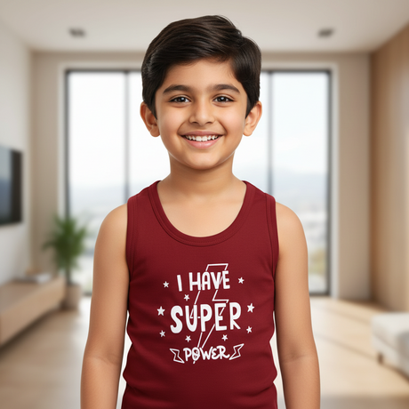 Boys 100% Cotton Vest Round Neck Sleeveless Pack of 4