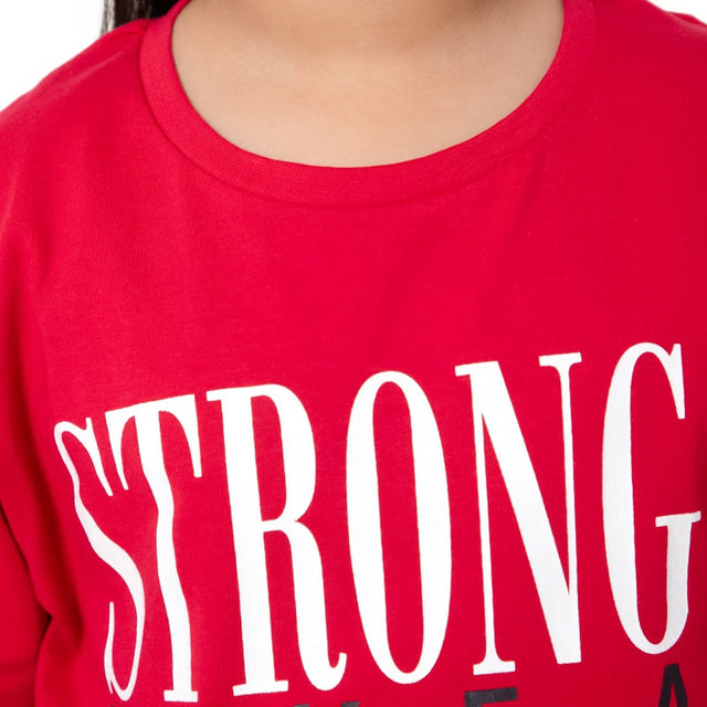 Girls 100% Cotton T-Shirt Round Neck Full Sleeves Pack of 1 - Bodycare