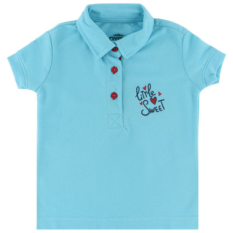 DYCA Girls Tshirt Collar Half Sleeves Solid