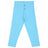 Light blue kids cotton leggings with front button detail, displayed on white background