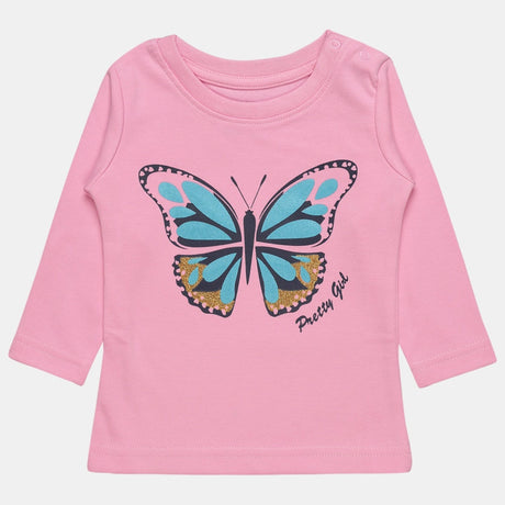 Baby Girls T-Shirt Round Neck Full Sleeves
