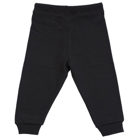 Black kids thermal pants with elastic waistband and ribbed ankle cuffs, winter wear