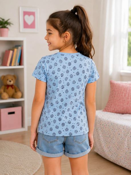 Girls T-Shirt Round Neck Half Sleeves