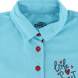 DYCA Girls Tshirt Collar Half Sleeves Solid