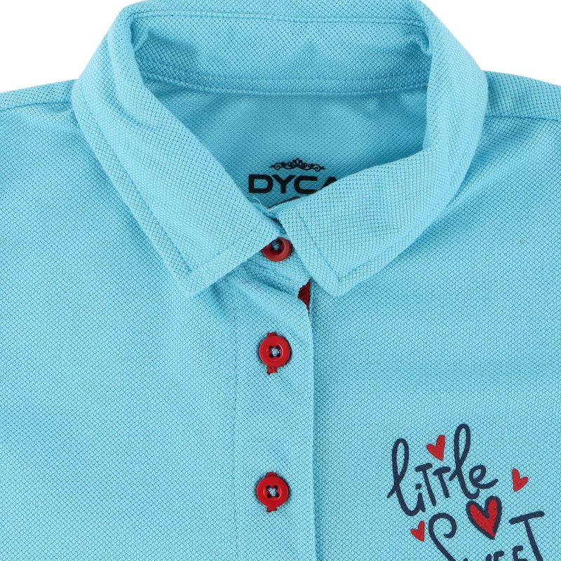 DYCA Girls Tshirt Collar Half Sleeves Solid