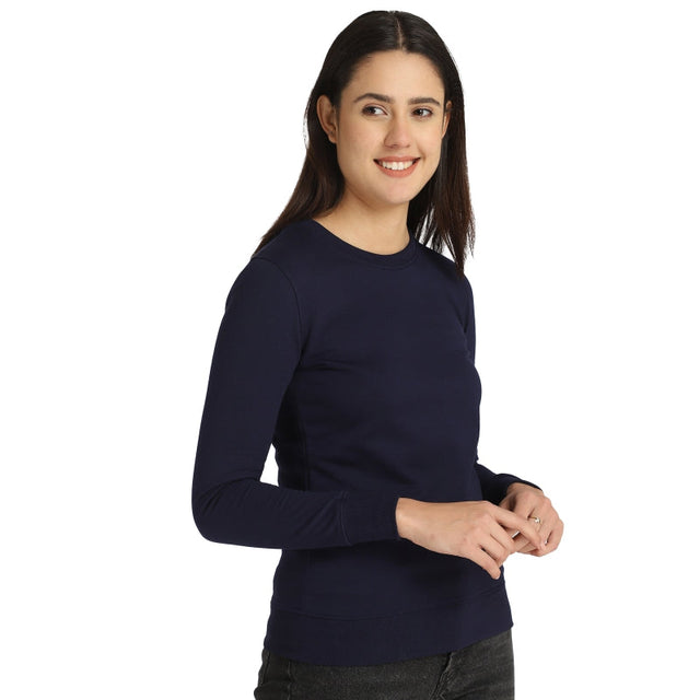 Women Sweatshirt Round Neck Full Sleeves - Bodycare